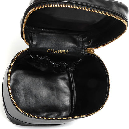 Chanel Lambskin Vanity Cosmetic Case Black 5 of 9