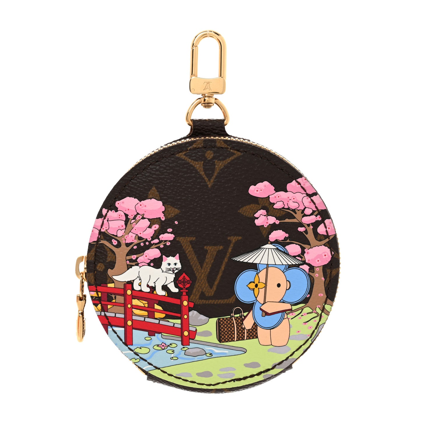 Monogram 2021 Christmas Animation Japanese Garden Round Coin Purse Wisteria Pink