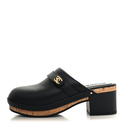 Chanel Calfskin CC Turn Lock Clogs 40 Black 1 of 9