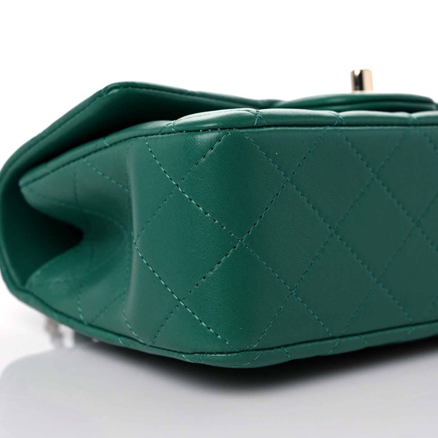 Chanel Lambskin Quilted Mini Top Handle Rectangular Flap Green 8 of 10