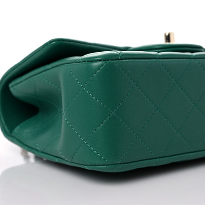 Chanel Lambskin Quilted Mini Top Handle Rectangular Flap Green 8 of 10