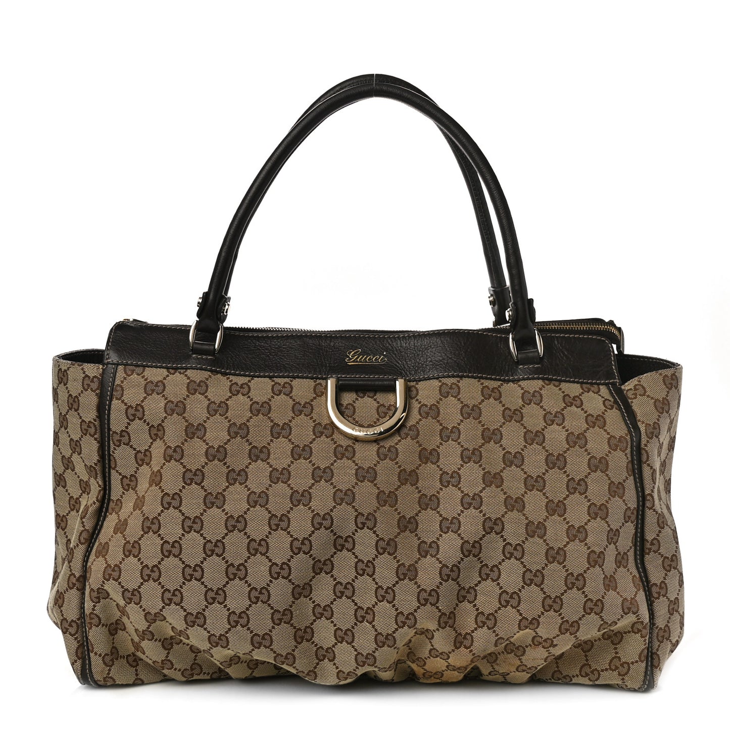 Monogram D Gold Tote Dark Brown