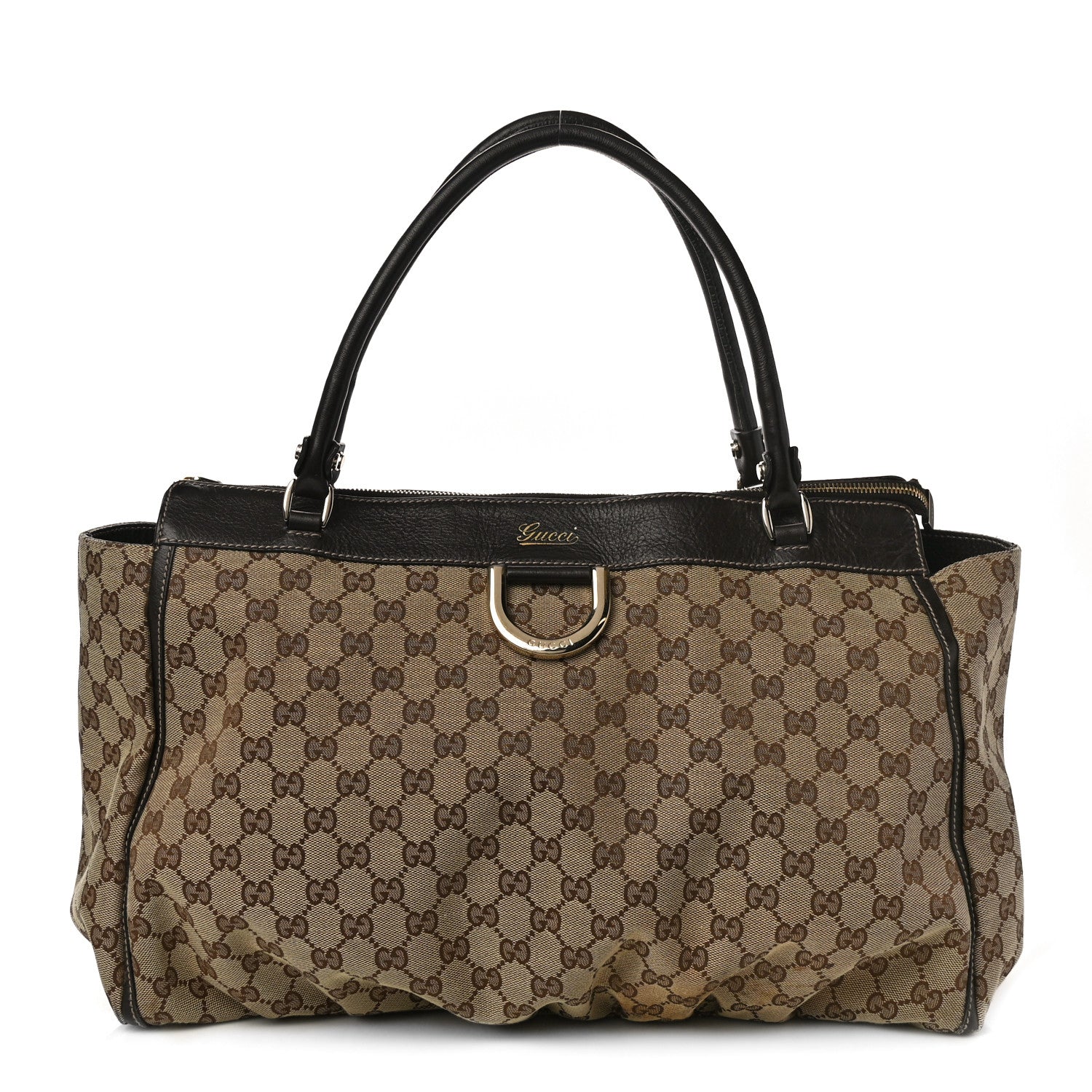 Gucci Monogram D Gold Tote Dark Brown 1 of 11