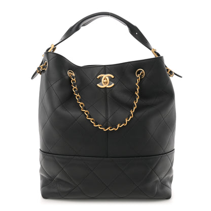 Chanel Calfskin Stitched Hobo Black 1 of 10