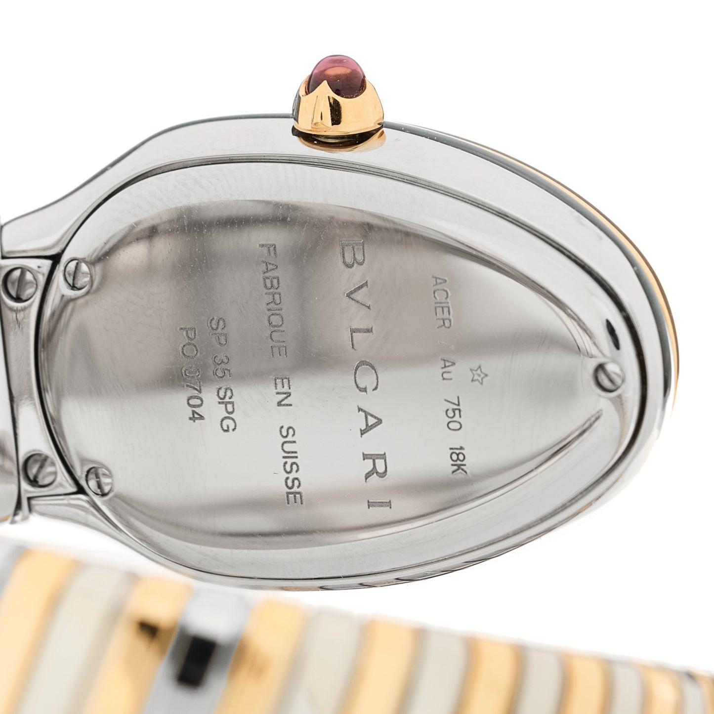 Stainless Steel 18K Rose Gold Diamond Bezel 35mm Serpenti Tubogas Quartz Watch Black