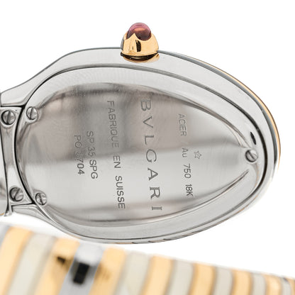 Bulgari Stainless Steel 18K Rose Gold Diamond Bezel 35mm Serpenti Tubogas Quartz Watch Black 4 of 4