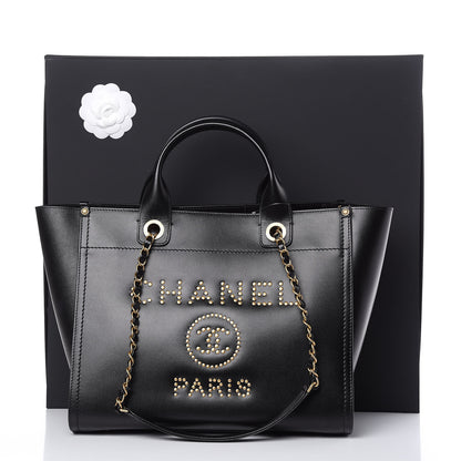 Chanel Caviar Small Studded Deauville Tote Black 11 of 11