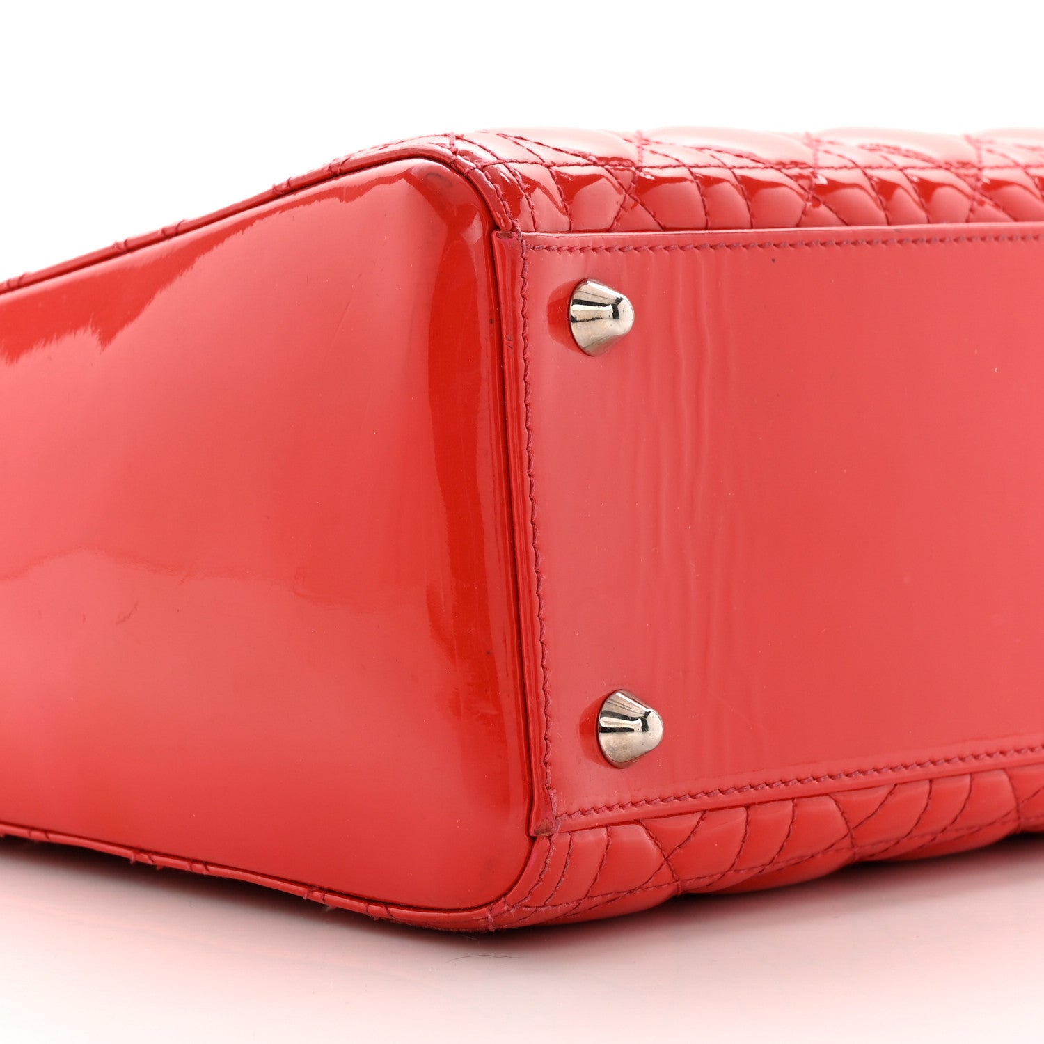 Christian Dior Patent Cannage Large Lady Dior Red 9 of 18