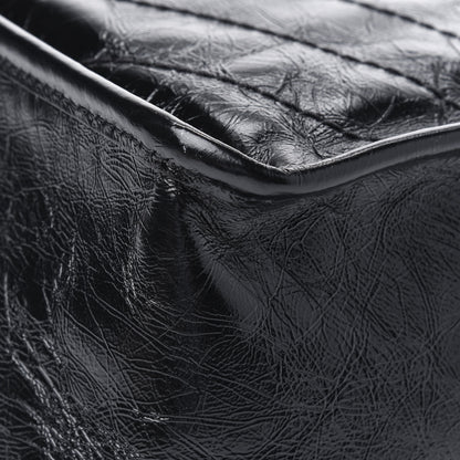 Saint Laurent Crinkled Calfskin Matelasse Monogram Medium Niki Chain Satchel Black 12 of 14