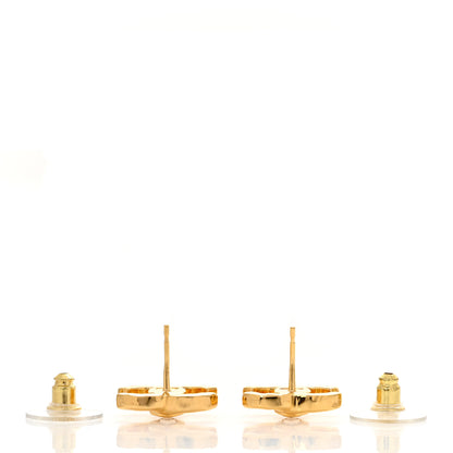 Chanel Crystal Studded CC Earrings Gold 3 of 4