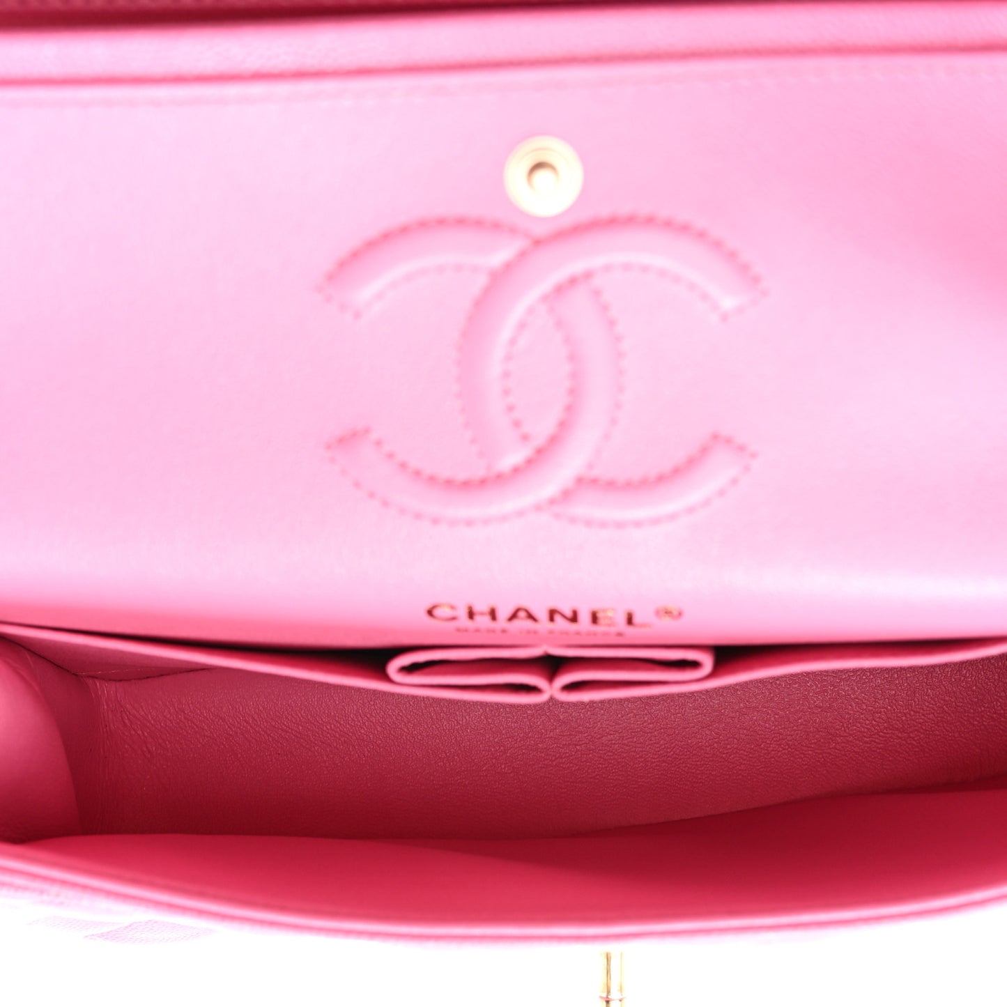 Caviar Quilted Small Double Flap Pink