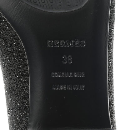 Hermes Glitter Holly Ballerina Flats 38 Black 6 of 7