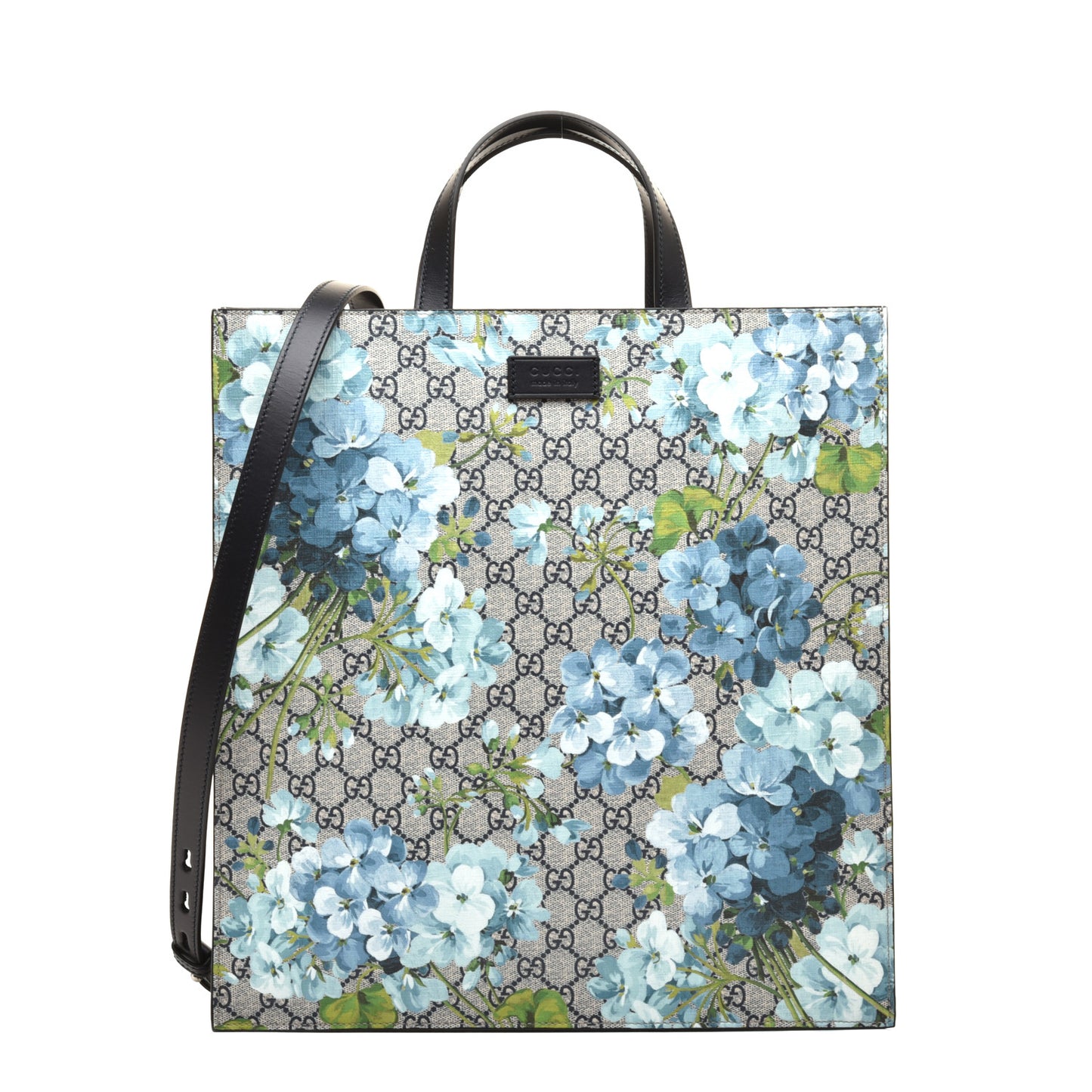 Soft GG Supreme Monogram Blooms Vertical Tote Blue