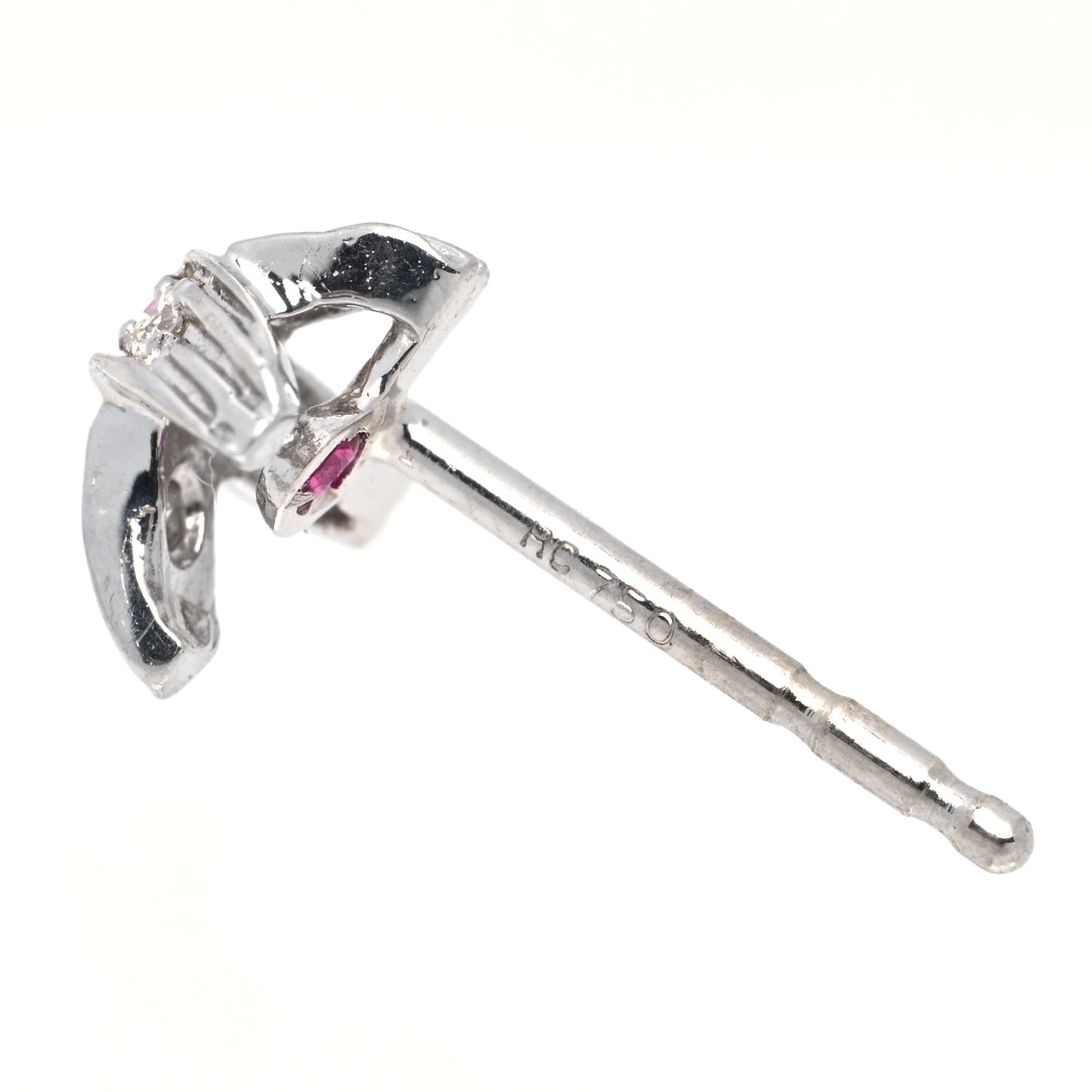 18K White Gold Diamond X Stud Earrings