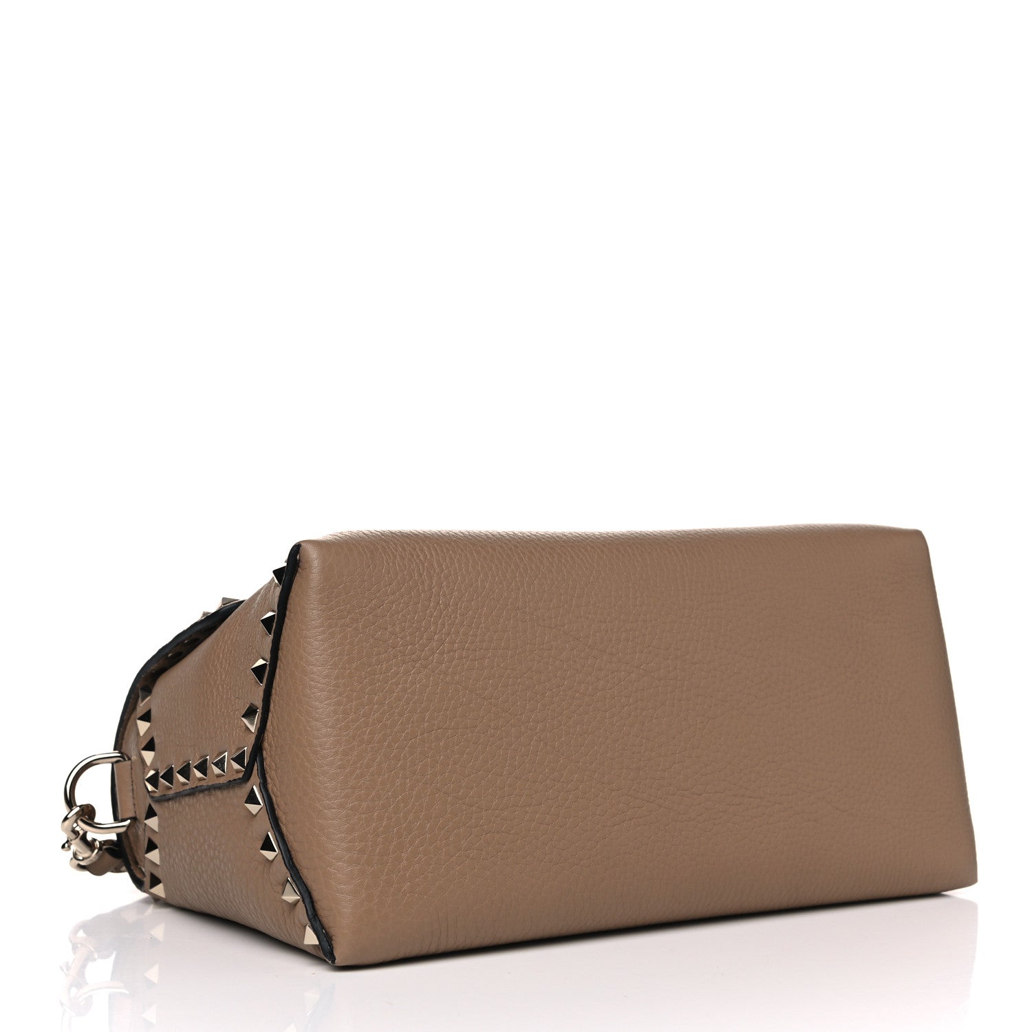 Valentino Garavani Grained Calfskin Rockstud Single Handle Flap Bag Beige 5 of 13