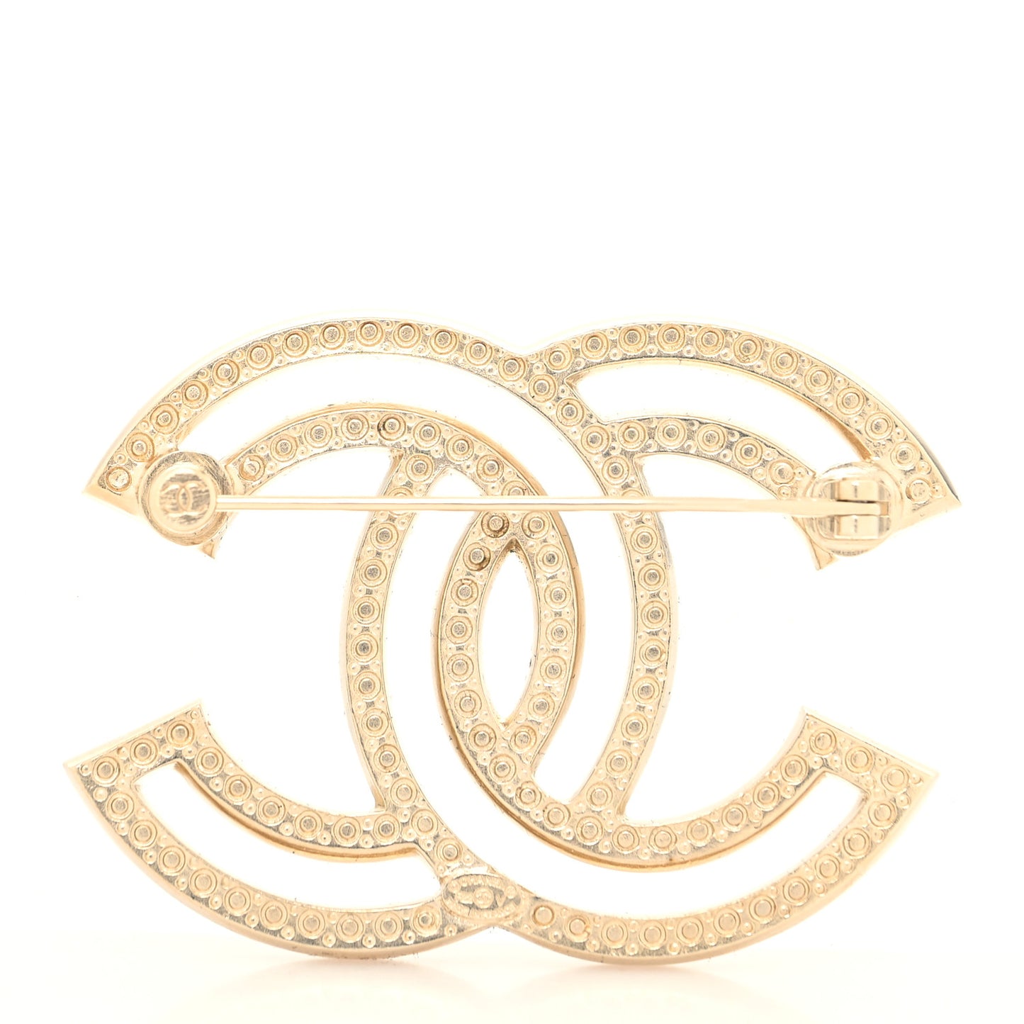 Crystal CC Brooch Light Gold