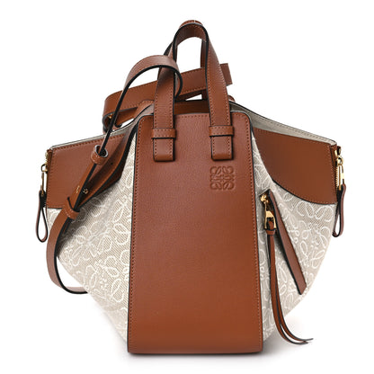 Loewe Calfskin Canvas Anagram Small Hammock Shoulder Bag Ecru Tan 1 of 8