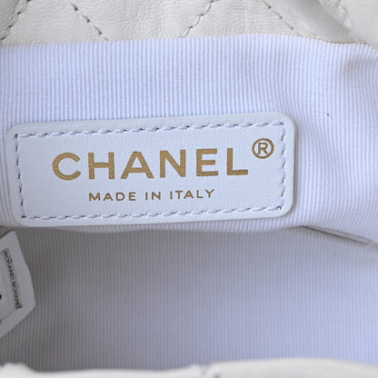Chanel Lambskin Quilted Pearl Mini About Pearls Drawstring Bag White 6 of 11