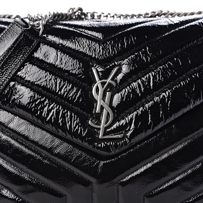 Saint Laurent Patent Y Quilted Monogram Medium Loulou Chain Satchel Black 9 of 9
