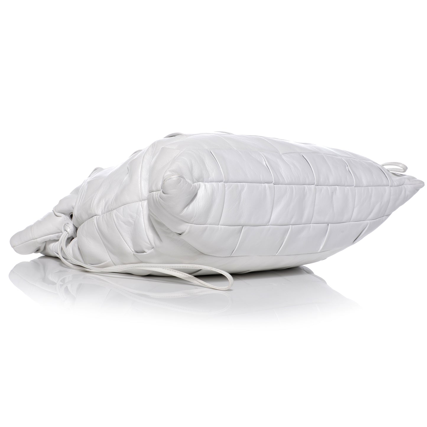 Lambskin Igloo Drawstring Tote White