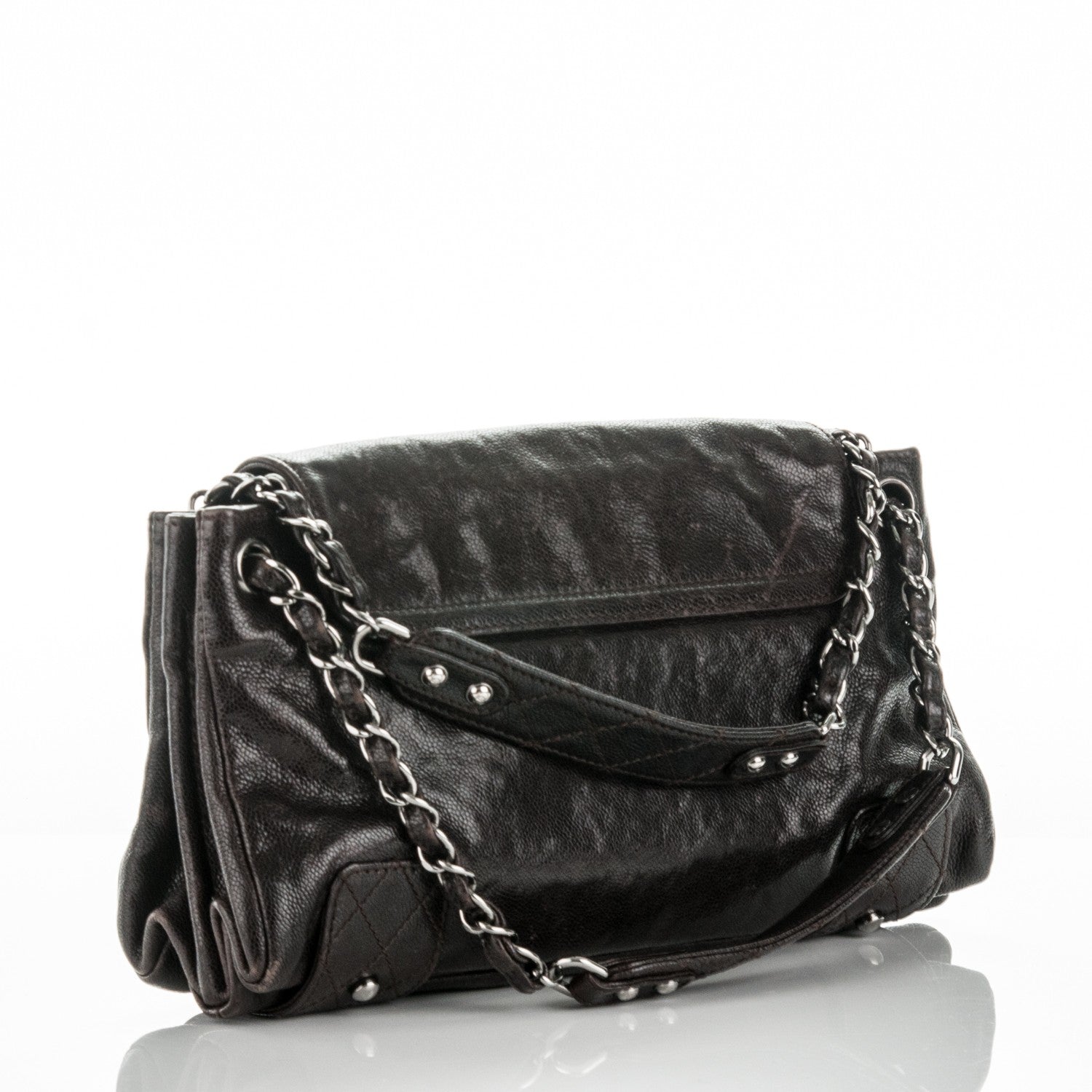 Chanel Glazed Caviar Pocket In The City Tote Brown 3 of 8