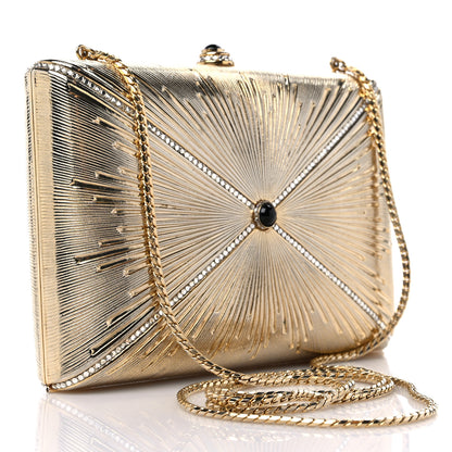 Judith Leiber Swarovski Crystal Minaudiere Clutch Gold 3 of 10