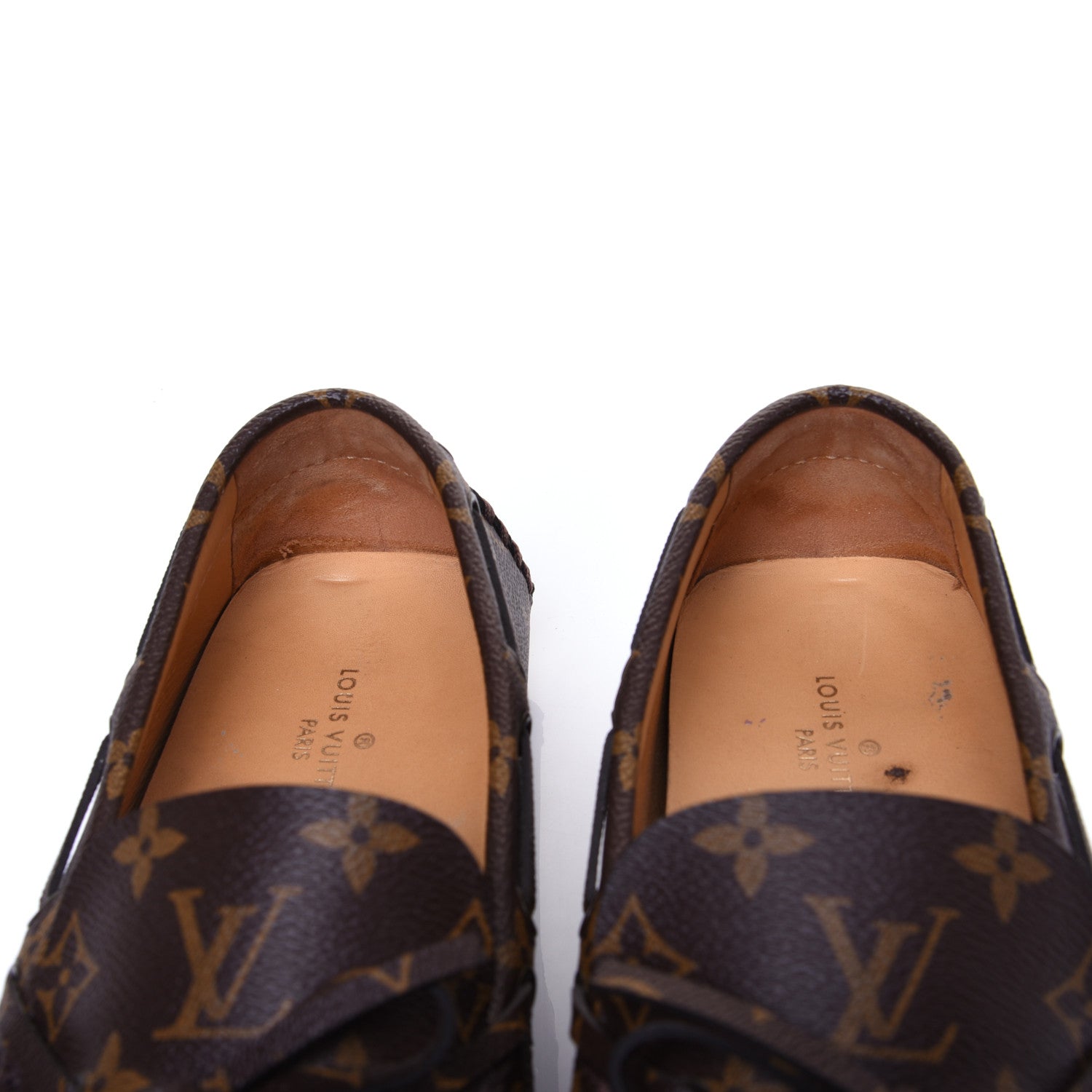 Louis Vuitton Monogram Mens Arizona Car Shoe Moccasin Loafers 9 Macassar 9 of 13
