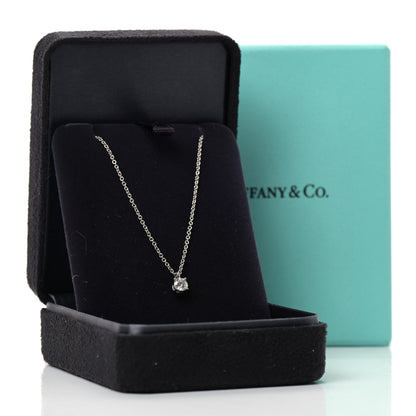 Tiffany Platinum Diamond .19ct Solitaire Pendant Necklace 6 of 6