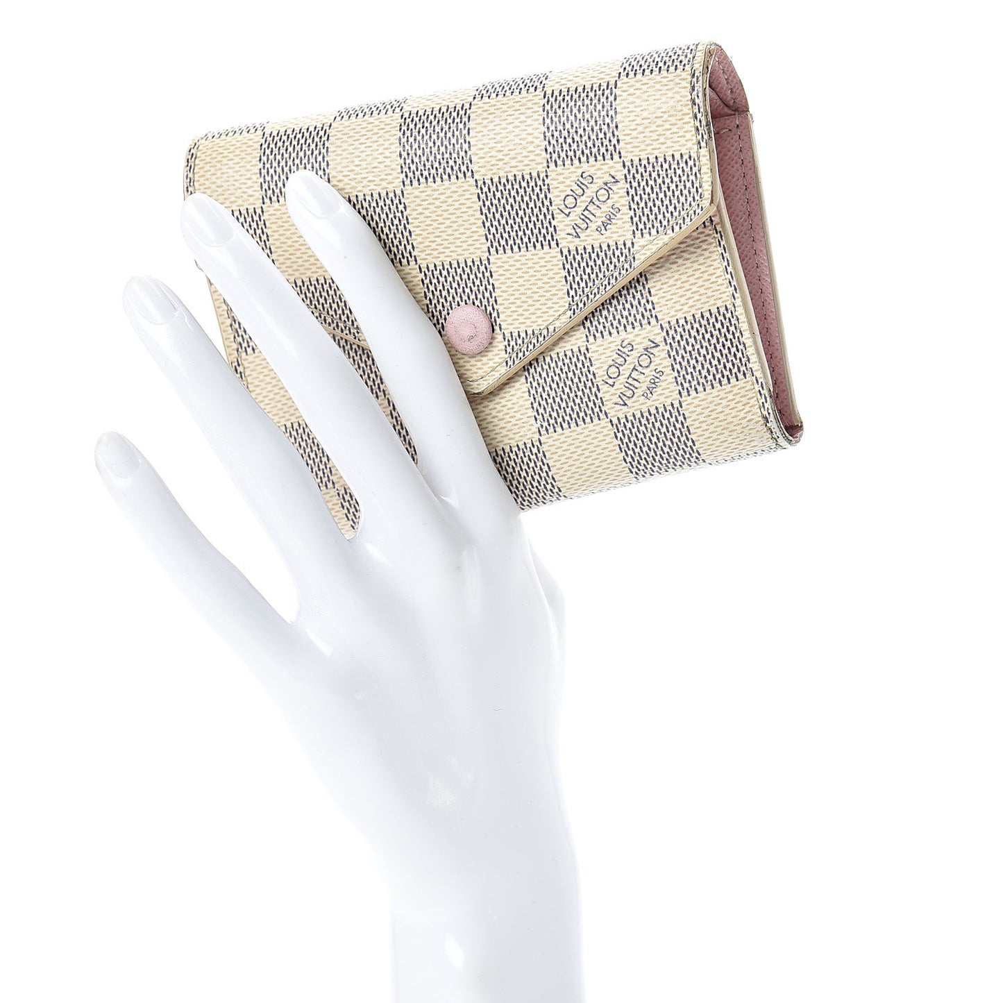 Damier Azur Victorine Wallet Rose Ballerine