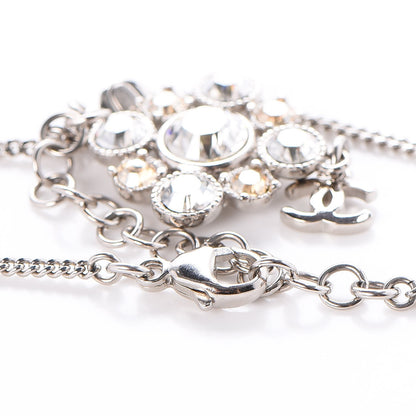 Chanel Crystal CC Drop Pendant Necklace Silver 5 of 6