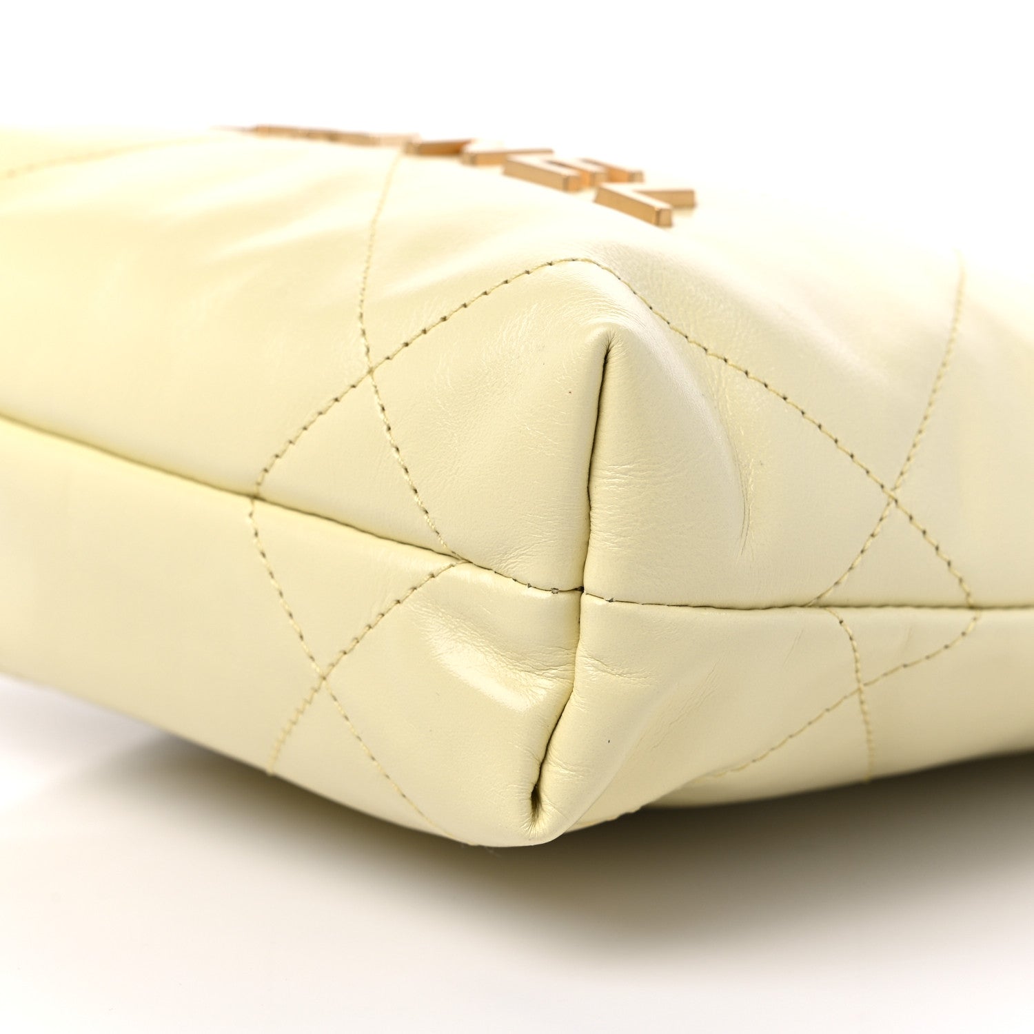 Chanel Shiny Calfskin Quilted Mini Chanel 22 Light Yellow 9 of 10
