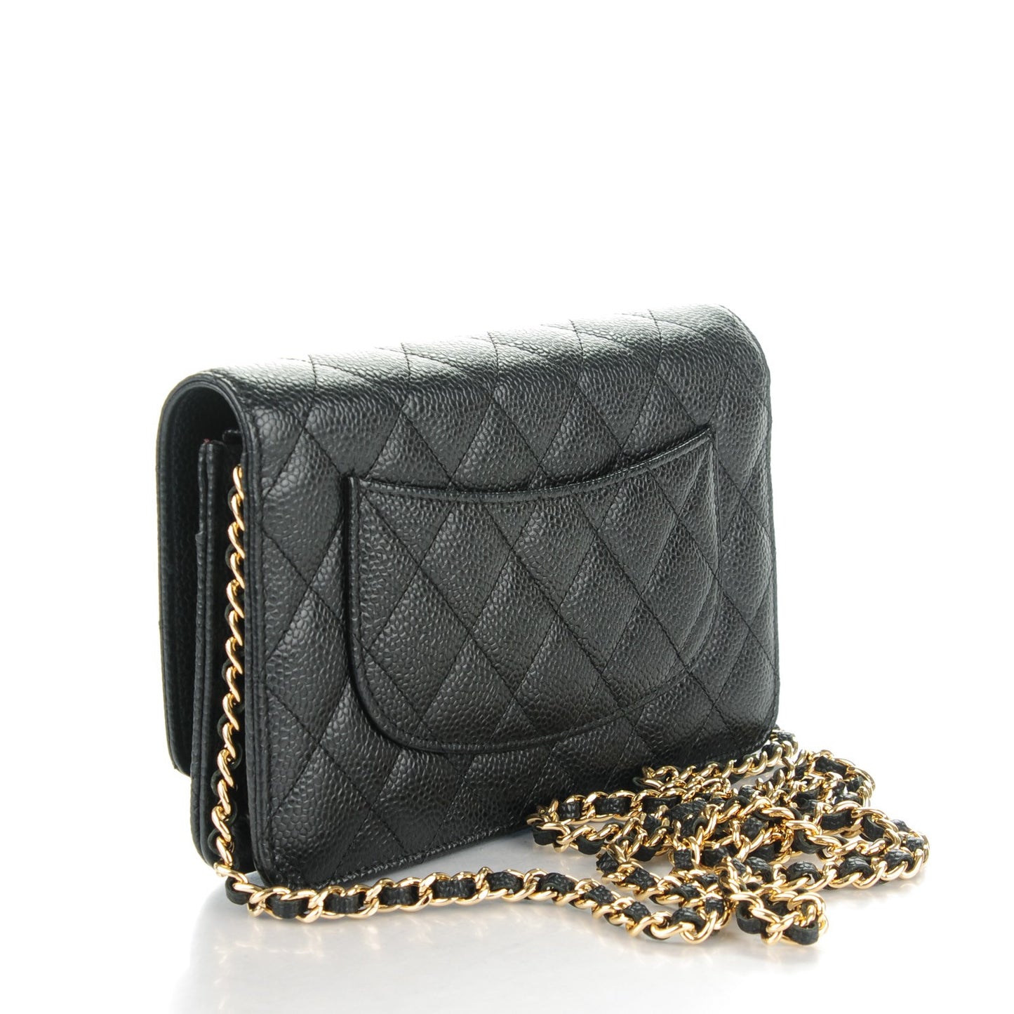 Caviar Quilted Wallet On Chain WOC Black