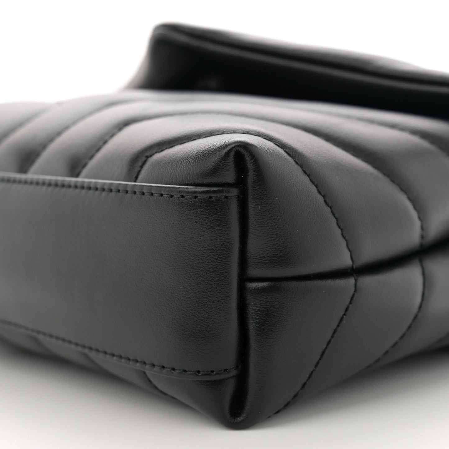 Calfskin Y Quilted Monogram Toy Loulou Crossbody Bag Black