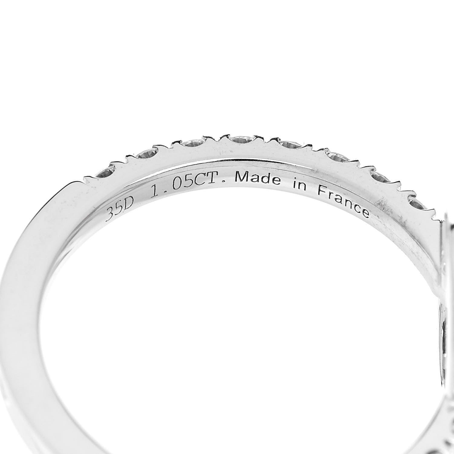 Hermes 18K White Gold Diamond Finesse Ring 54 6.75 5 of 7