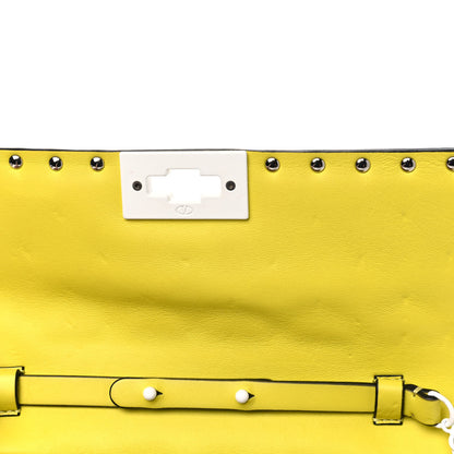 Valentino Garavani Lambskin Free Rockstud Spike Wallet On Chain Light Yellow 5 of 6