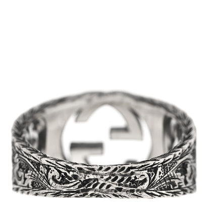 Gucci Sterling Silver Interlocking GG Signet Ring 63 10.25 3 of 7