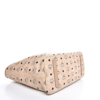 MCM Visetos Medium Anya Shopping Tote Beige 5 of 9