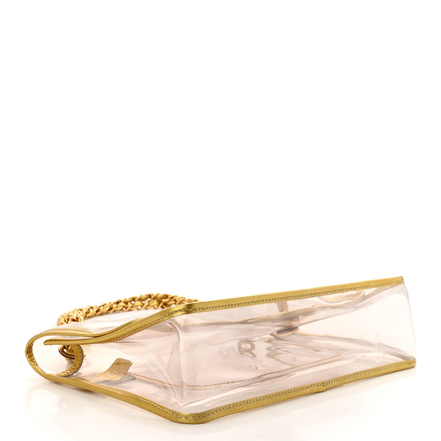 Chanel Metallic Lambskin PVC Medium Naked Flap Gold 4 of 12
