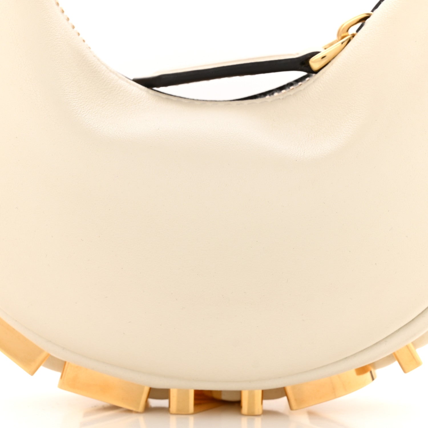 Fendi Vitello Grace Matte Nano Fendigraphy Hobo Charm White Ice 9 of 11