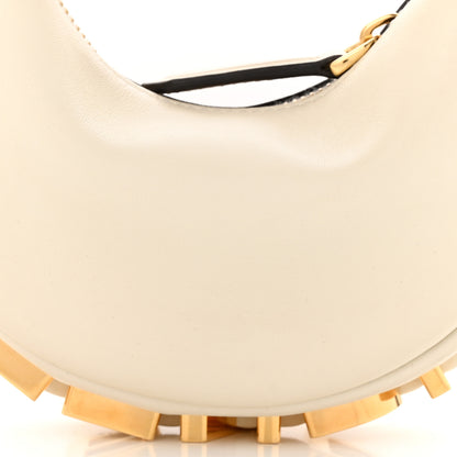 Fendi Vitello Grace Matte Nano Fendigraphy Hobo Charm White Ice 9 of 11
