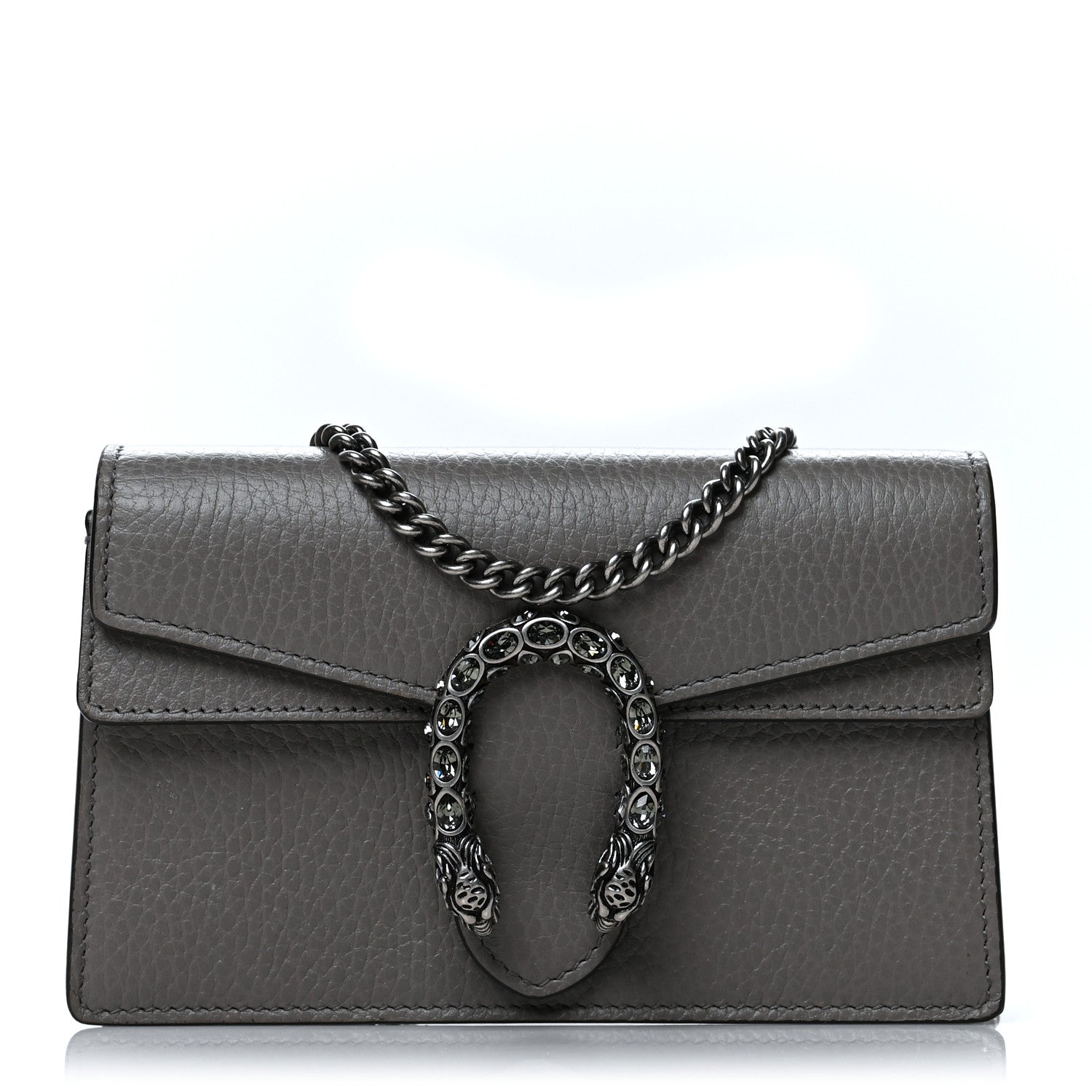 Gucci Dollar Calfskin Crystal Super Mini Dionysus Shoulder Bag Dusty Grey Black Diamond 1 of 9
