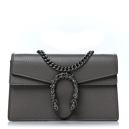 Gucci Dollar Calfskin Crystal Super Mini Dionysus Shoulder Bag Dusty Grey Black Diamond 1 of 9