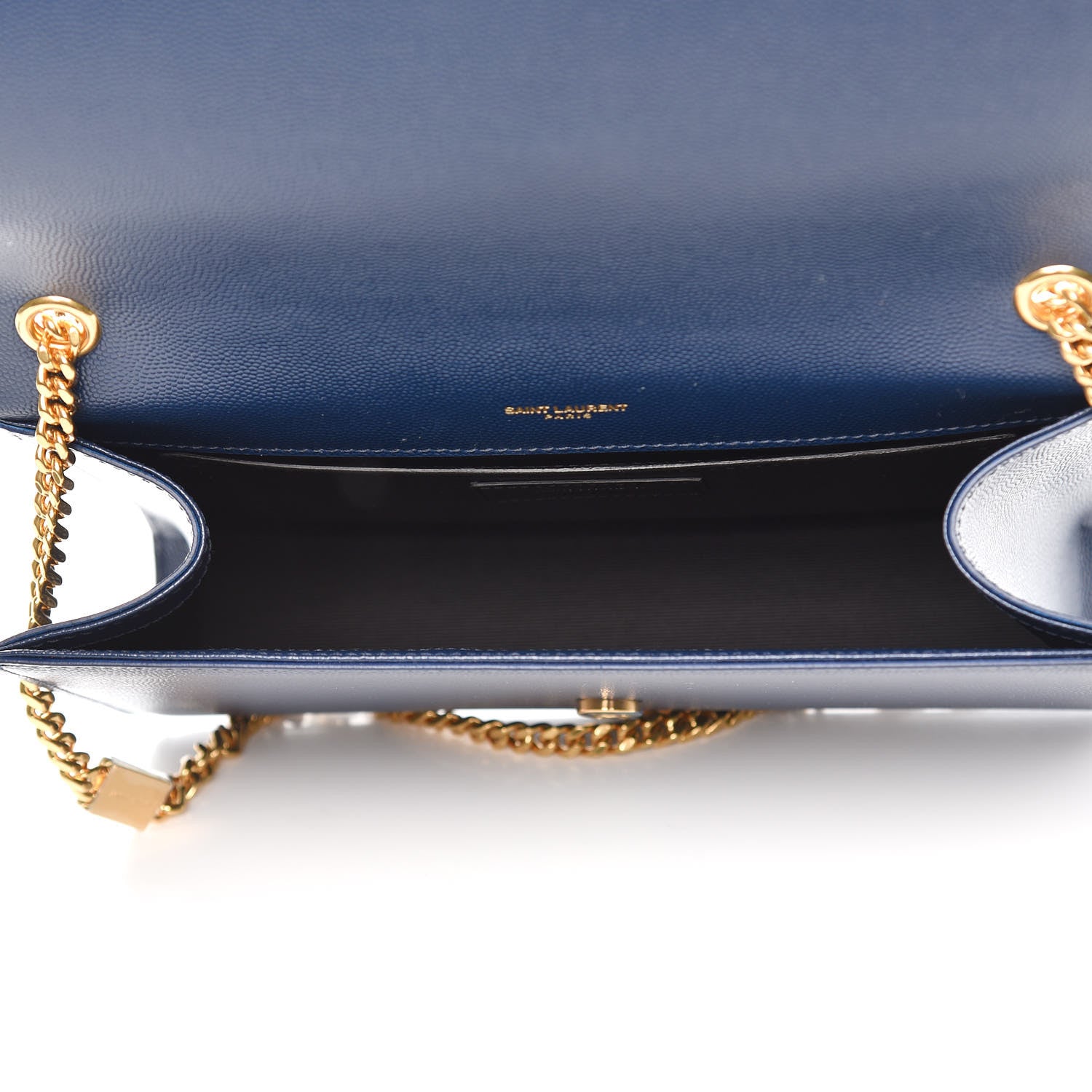 Saint Laurent Grain De Poudre Medium Classic Monogram Kate Satchel Denim Blue 5 of 7