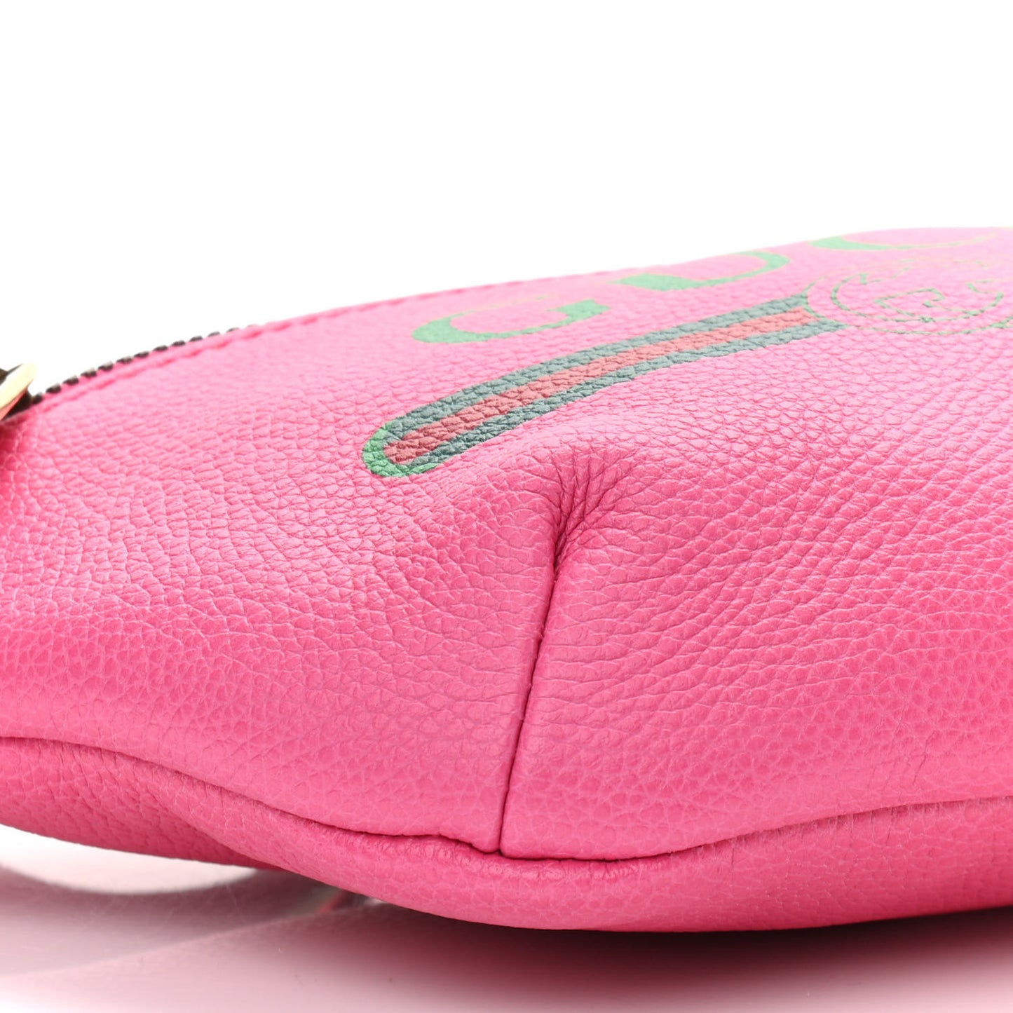 Grained Calfskin Small Logo Belt Bag Box Pink Green