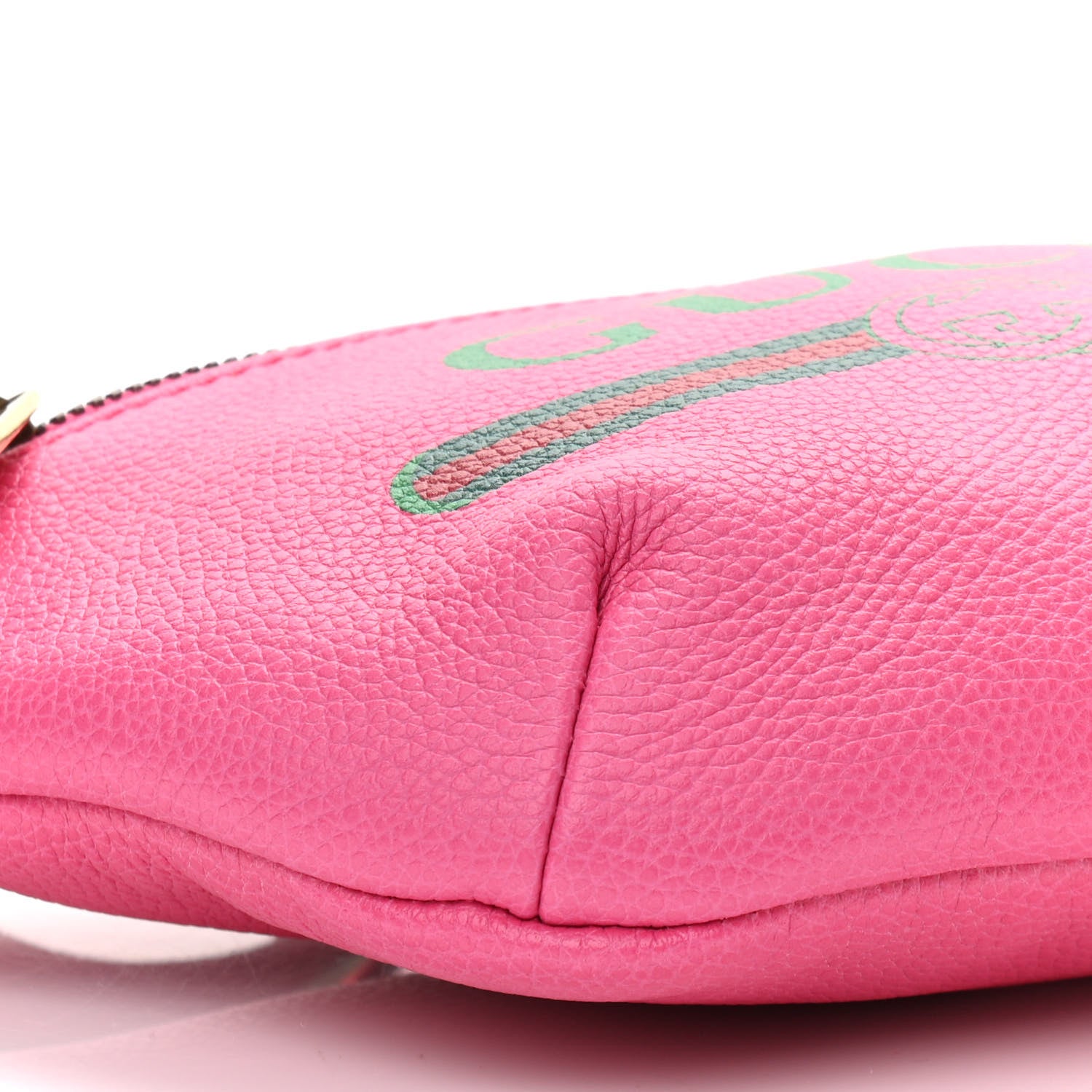 Gucci Grained Calfskin Small Logo Belt Bag Box Pink Green 9 of 10