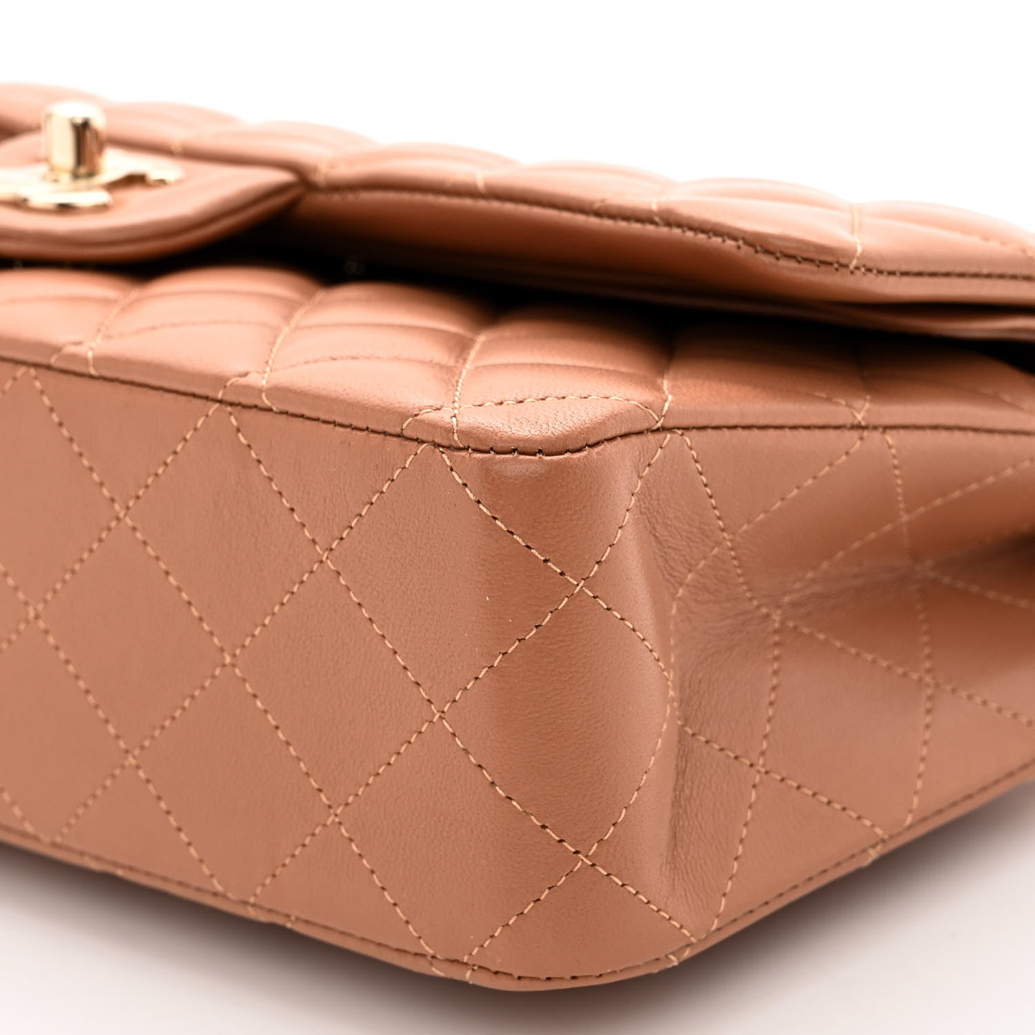Chanel Lambskin Quilted Medium Double Flap Brown 10 of 10