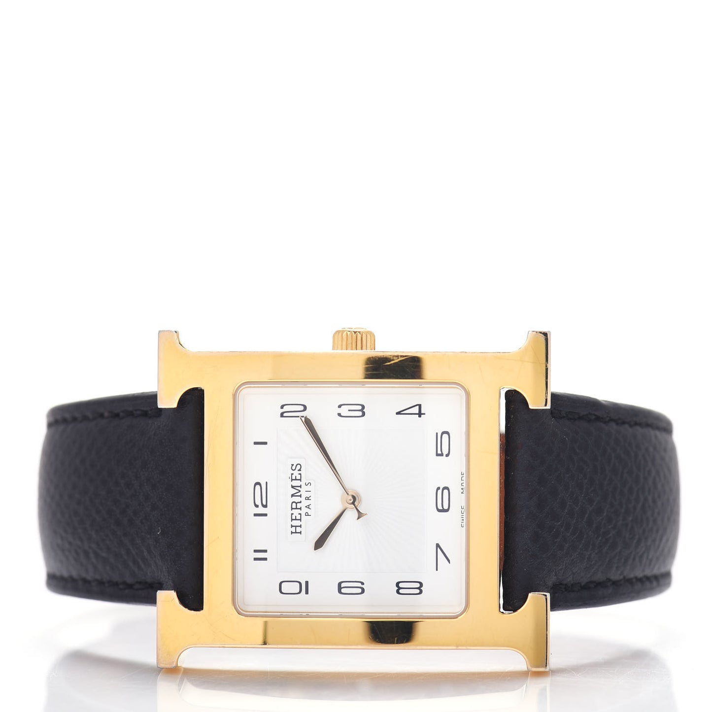 Stainless Steel Epsom 30.5mm Heure H Hour Quartz Watch Noir