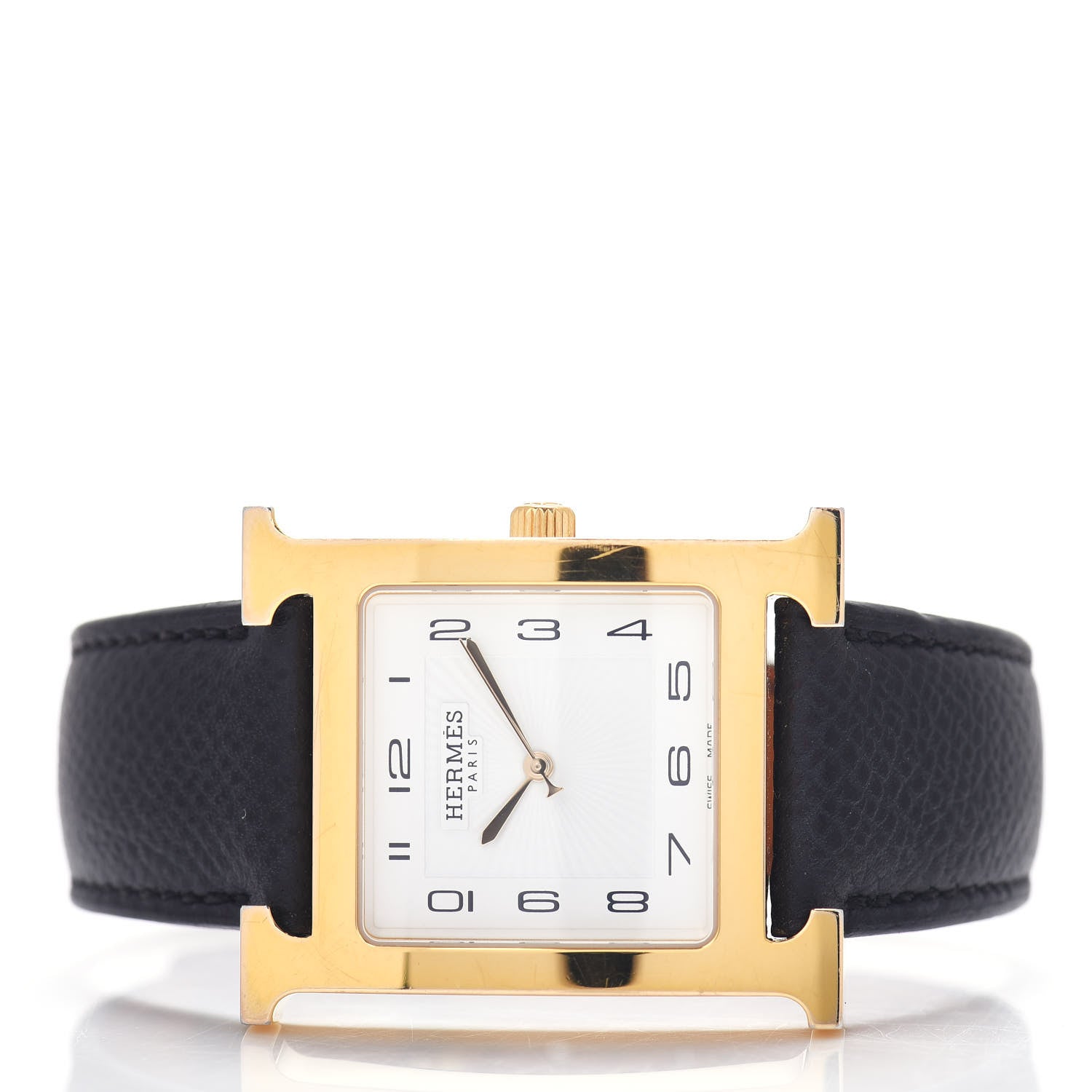 Hermes Stainless Steel Epsom 30.5mm Heure H Hour Quartz Watch Noir 2 of 5