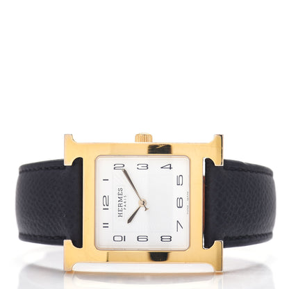 Hermes Stainless Steel Epsom 30.5mm Heure H Hour Quartz Watch Noir 2 of 5