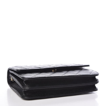 Chanel Caviar Quilted Square Wallet On Chain WOC Black 4 of 11